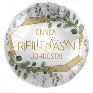 Onnea ripillepääsyn johdosta foliopallo