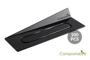 Uudelleenkäytettävät leivosalustat mustat 140x40 mm, 100 kpl - Silikomart