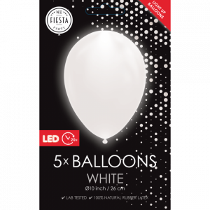 LED-ilmapallo valkoinen, 5 kpl