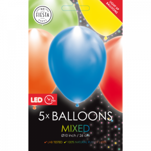 LED-ilmapallo värimix, 5 kpl