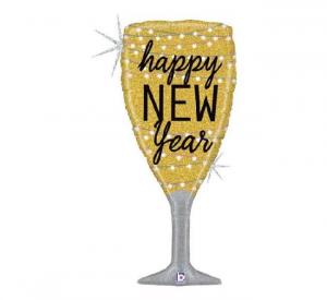 Foliopallo shampanjalasi Happy New Year, 94 cm
