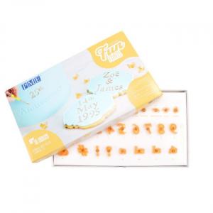 Leimasin numerot ja erikoismerkit keltainen laatikko