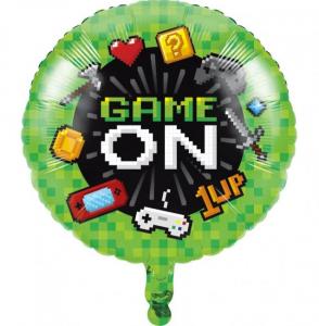 Peliaiheinen foliopallo "Game On", 46 cm