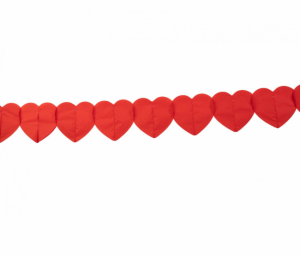 Paperinen sydänbanneri punainen 15 x 600 cm