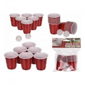 Shottilasi Beer Pong juomapeli, 12 mukia ja 2 palloa