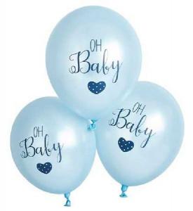 Ilmapallo "Oh baby" vaaleansininen, 6 kpl