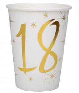 Pahvimuki kultafoliokoristeilla ja numerolla 18, 10 kpl