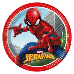 Spiderman / Hämähäkkimies "Crime fighter" isot pahvilautaset 23 cm, 8 kpl