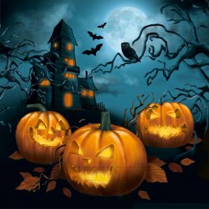 Halloween kurpitsat ja kummitustalo suuret lautasliinat, 20 kpl