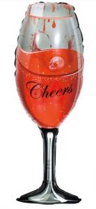 Cheers shampanjalasi verellä foliopallo 98 x 38 cm