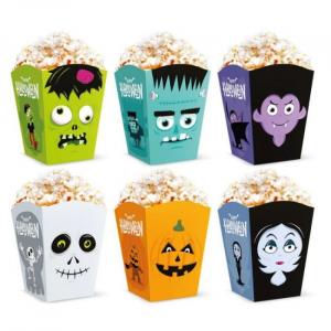 Halloween Monsters-aiheiset popcorn kulhot, 6 kpl