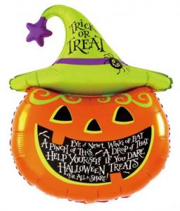 Halloween kurpitsa Trick or Treat foliopallo 61 x 91 cm