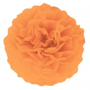 Pom pom silkkipaperikukka 25 cm oranssi, 1 kpl