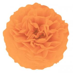 Pom pom silkkipaperikukka 15 cm oranssi, 1 kpl