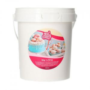 Dip n drip valmis kuorruteaine, valkoinen, 1 kg - FunCakes