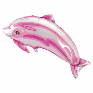 Delfiini foliopallo vaaleanpunainen 80 x 48 cm