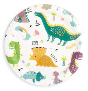 Dinosaurukset pahvilautaset pyöreät 17,7 cm, 6 kpl