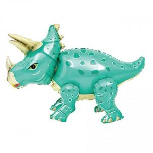 Foliopallo 3D seisova turkoosi Triceratops 55 cm x 91 cm