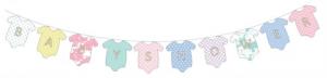 Baby shower banneri 3 m vauvan body pastellinvärinen