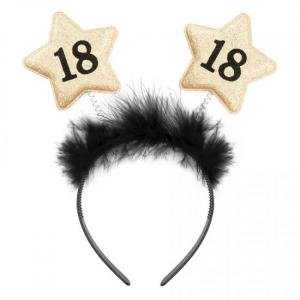 Hiuspanta "18" musta kullanvärisillä tähdillä