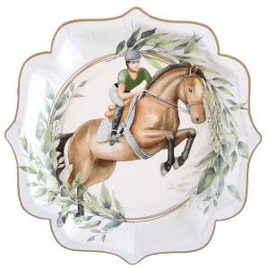 Hevonen ja ratsastaja pahvilautanen 21 cm, 10 kpl