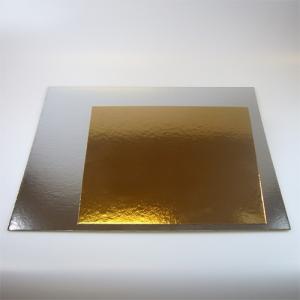 Kakkupahvit / kakkualustat neliö, kulta/hopea 20 - 35 cm, 3kpl  - Funcakes