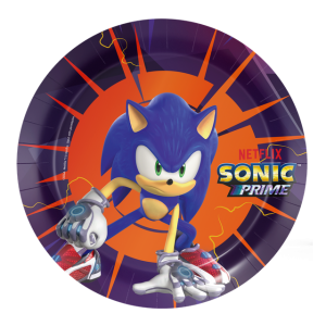 Sonic pahvilautaset  18 cm, 8 kpl