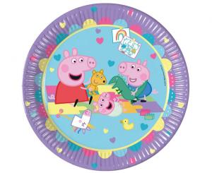 Pipsa Possu pahvilautaset "Pipsa ja sisarukset" 23 cm, 8 kpl