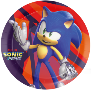 Sonic pahvilautaset  23 cm, 8 kpl