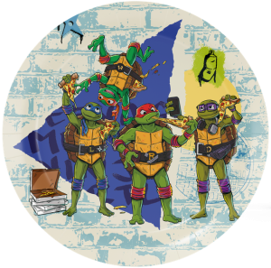 Ninja Turtles Teini-ikäiset mutanttininjakilpikonnat pahvilautaset  23 cm, 8 kpl