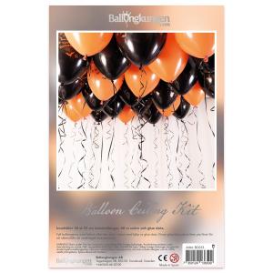 Ilmapallosetti kattoon Halloween (oranssi + musta), 30 palloa