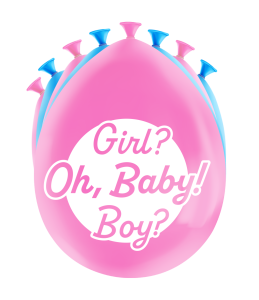 Ilmapallot sukupuolenpaljastus "Oh, Baby! Girl? Boy?", 8 kpl