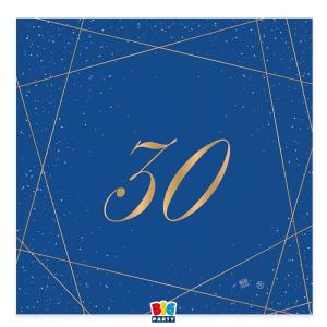 Suuri lautasliina sininen numerolla 30, 20 kpl