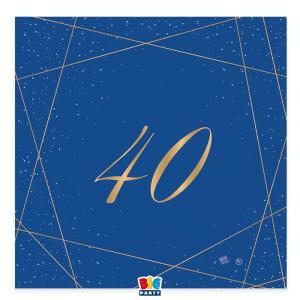 Suuri lautasliina sininen numerolla 40, 20 kpl