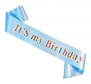 "Its my Birthday" olkanauha, vaaleansininen