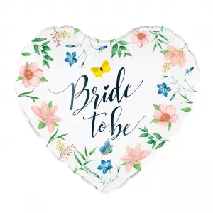Bride to be foliopallo sydän kukilla, 45 cm