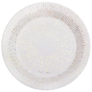 Valkoinen pahvilautanen kultaisilla pilkuilla 22,5 cm, 10 kpl