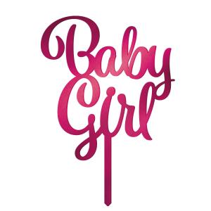 Kakunkoriste "Baby girl" pinkki akryyli