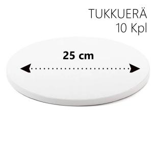 Kakkualusta 10 kpl, valkoinen pyöreä 25 cm (1,2 cm paksu)