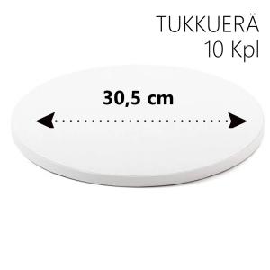 Kakkualusta 10 kpl, valkoinen pyöreä 30,5 cm (1,2 cm paksu)