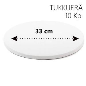 Kakkualusta 10 kpl, valkoinen pyöreä 33 cm (1,2 cm paksu)