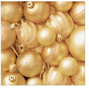 Lautasliina Kultaiset joulupallot, iso, 20 kpl