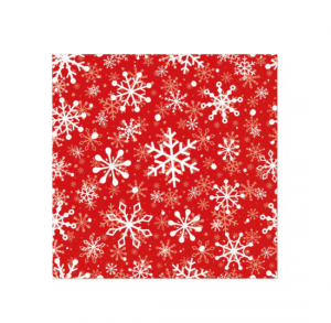 Lautasliina Punainen valkoisilla lumihiutaleilla, pieni, 20 kpl