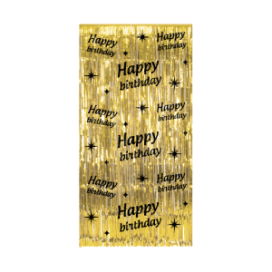 Oviverho / taustaverho "Happy birthday" kullanvärinen 200 x 100 cm