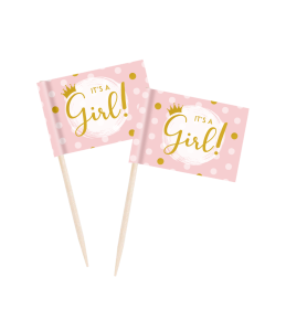 Cocktailtikut "Its a girl", 50 kpl