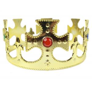 Kullanvärinen kruunu värikkäillä "timanteilla", muovia