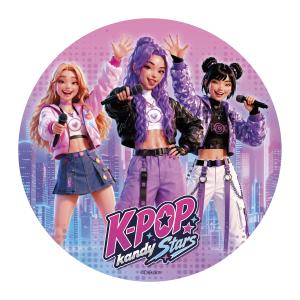 Syötävä kakkukuva K-Pop Kandy Stars, sokeriton, 20 cm