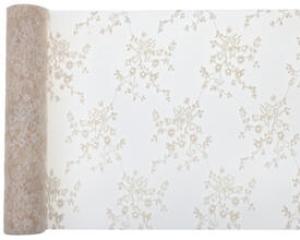 Pitsi kaitaliina ivory pienet kukat 25 cm, 2,5 m