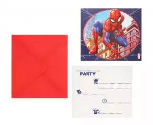 Spider-man kutsukortit ja kirjekuoret, 6 kpl