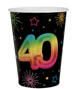 Pahvimuki musta sateenkaarenvärisellä numerolla "40", 6 kpl